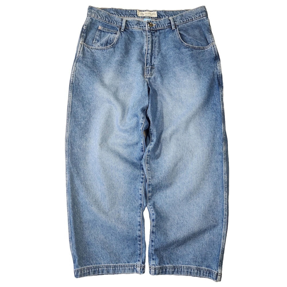Phys Sci Y2k Jeans Mens 38x30 Baggy Wide Leg Streetwear Skater 2000s Grunge Punk
